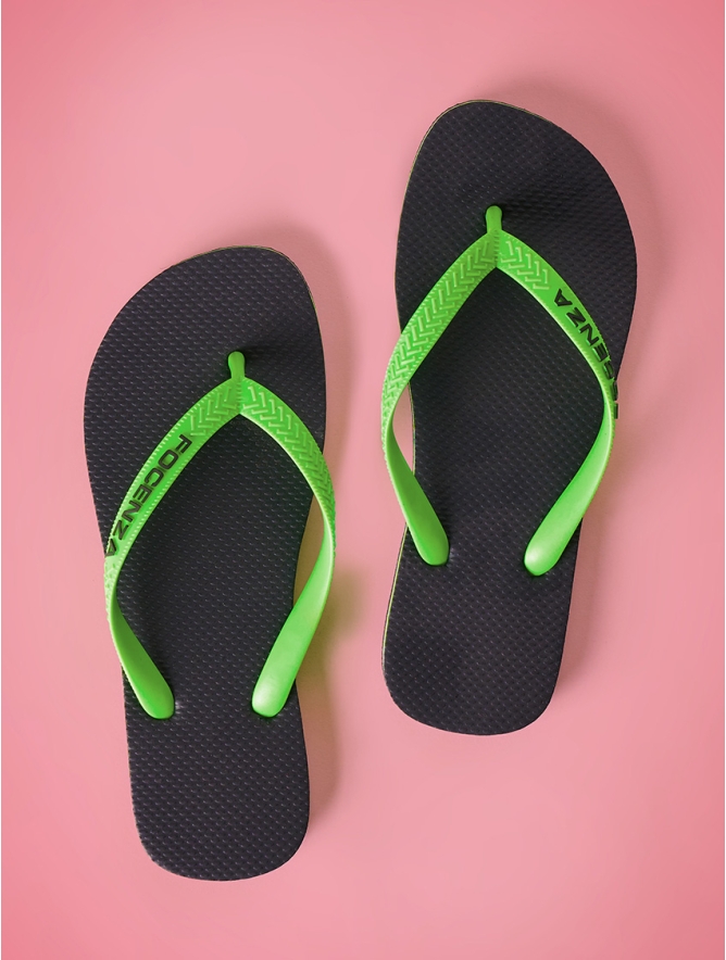FLUO STRING FLIP FLOP BLACK/GREEN
