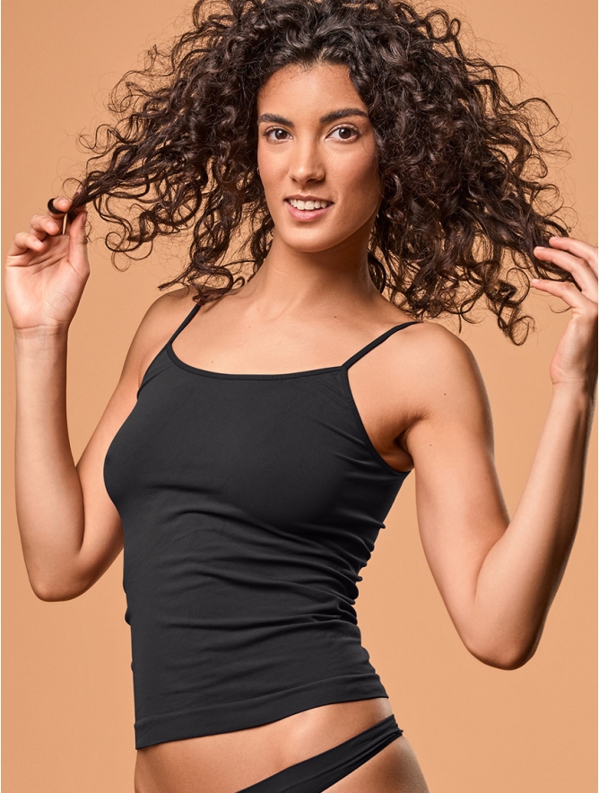 CANOTTA DONNA SPALLINE SOTTILI - NERO