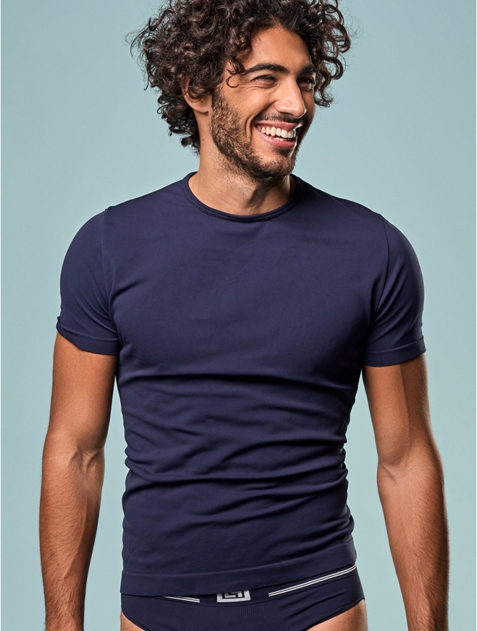T-SHIRT UOMO GIROCOLLO BLU