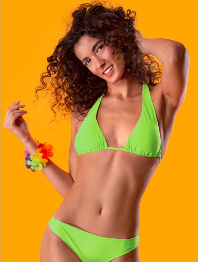 TRIANGOLO LISCIO COSTUME DONNA VERDE FLUO'
