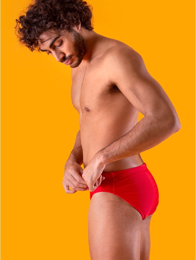 SLIP COSTUME UOMO TINTA UNITA ROSSO