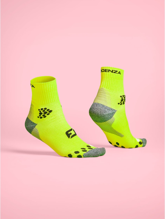 CALZINO CICLISTA CARDIORUN GIALLO/NERO