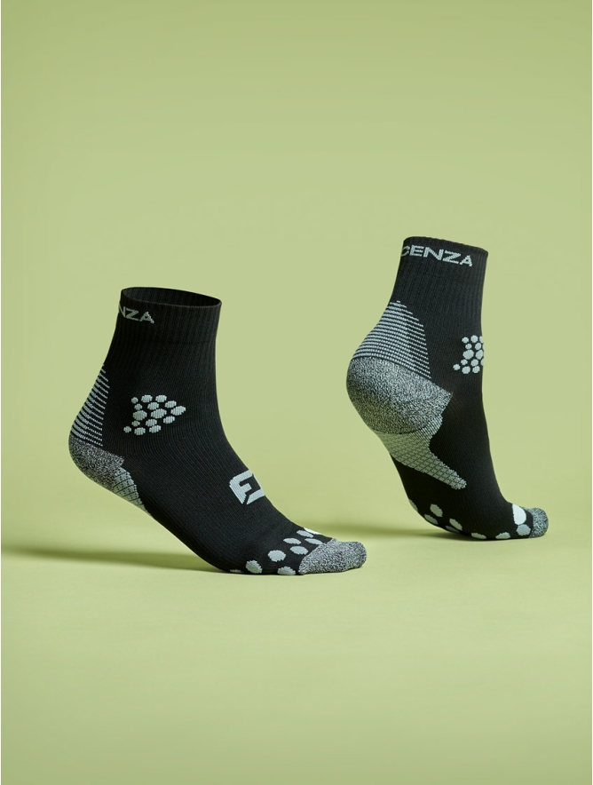CALZINO CICLISTA CARDIORUN NERO/GRIGIO