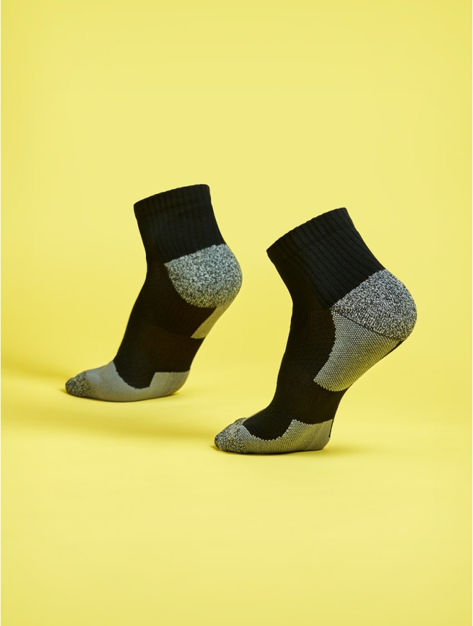 CALZINO RUNNING CORTO NERO/GRIGIO