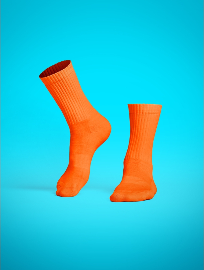 CALZINO TENNIS ARANCIO FLUO'