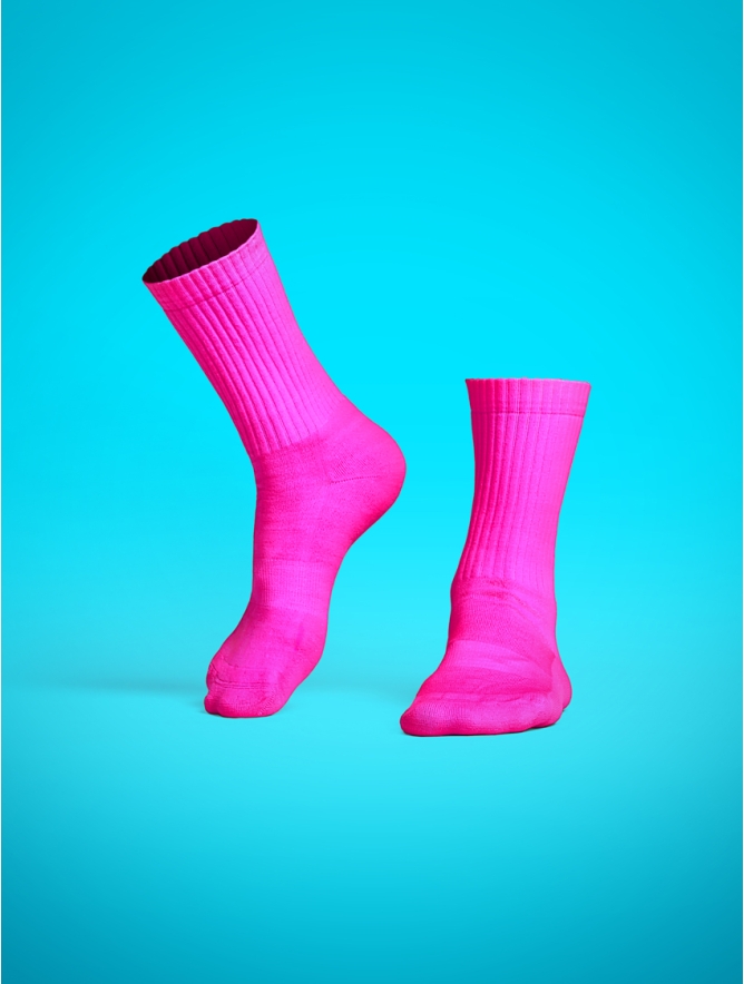 CALZINO TENNIS FUXIA FLUO'