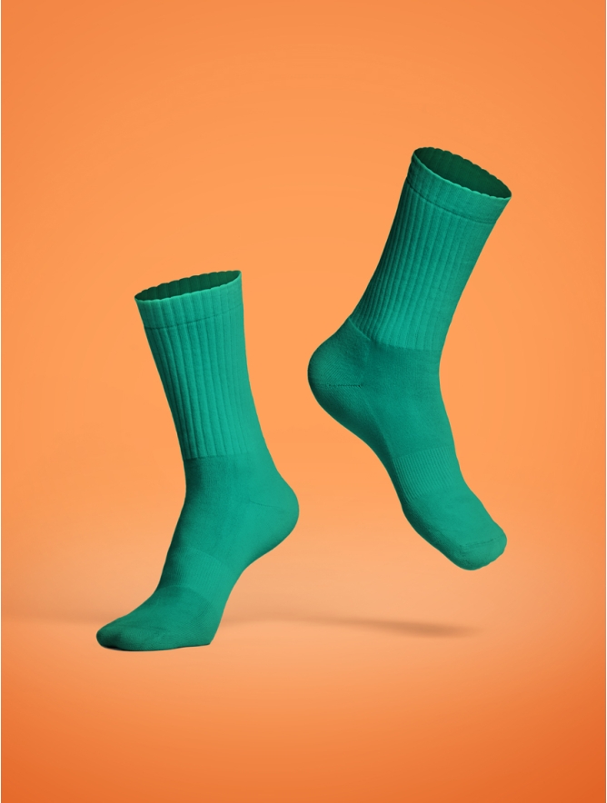 CALZINO TENNIS VERDE SMERALDO